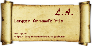 Lenger Annamária névjegykártya